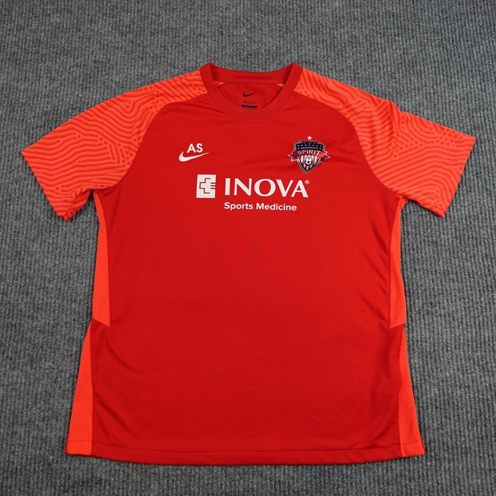 Washington Spirit Soccer Jersey Mens Large Red NWSL Soccer Nike Dri Fit Inova